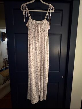 ASOS Cream Floral Tie-Shoulder Jumpsuit